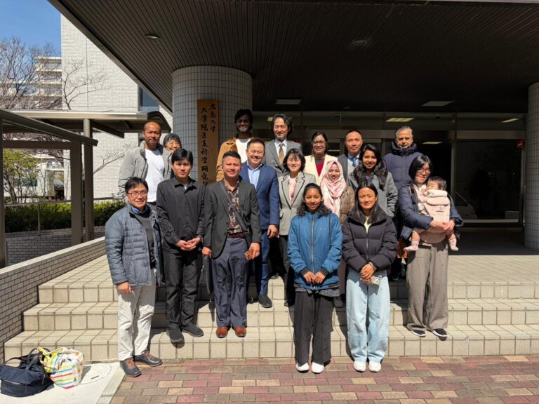 Group photo outside Hiroshima University